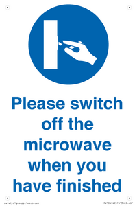 Please switch off the microwave when you have finished